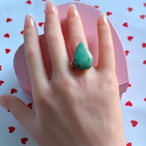 Variscite Teardrop Ring Size 6 Sterling Silver